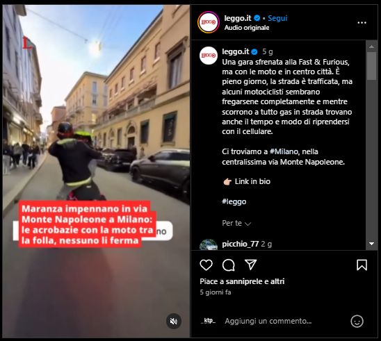 Un Ragazzo Filma La Sua Impennata Spericolata In Via Montenapoleone, A Milano: Il Video Diventa Virale Sui Social E Riaccende Il Dibattito Sulla Sicurezza Stradale