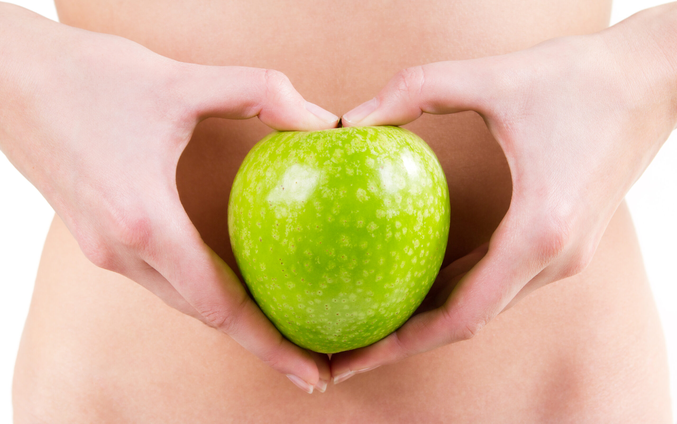 Detail Woman Hands Holding Green Apple Scaled