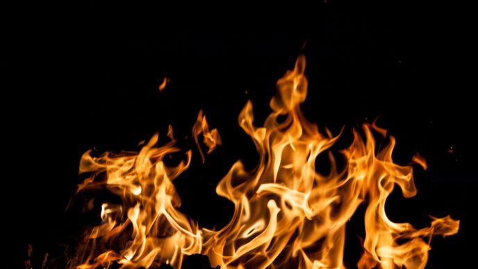 Fire Flames Black Background