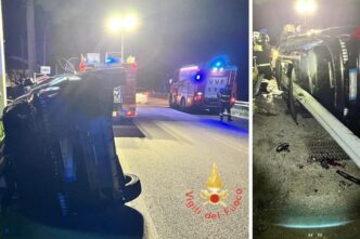 "Incidente stradale a Tarsia: auto ribaltata con sei feriti, tre in gravi condizioni."