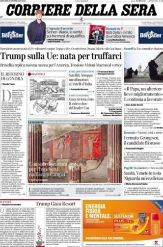 &Quot;Rassegna Stampa Italiana: Aperture Sui Dazi Di Trump, Difesa Europea E Crisi In Ucraina.&Quot;