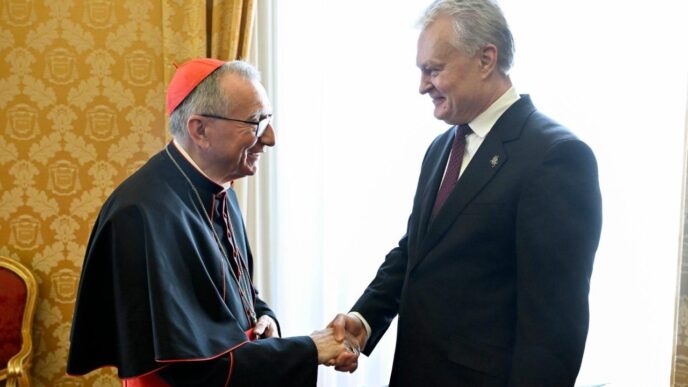 &Quot;Il Presidente Lituano Gitanas Nausėda Incontra Il Cardinale Parolin A Roma Per Discutere Questioni Diplomatiche.&Quot;